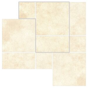 6" Roman Pattern Porcelain Paver: Ivory Limestone