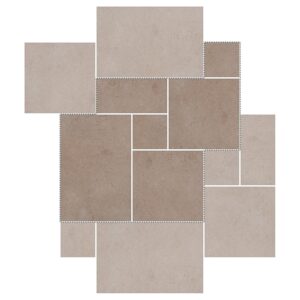 6" Versailles Pattern Porcelain Paver: Light Coffee Limestone