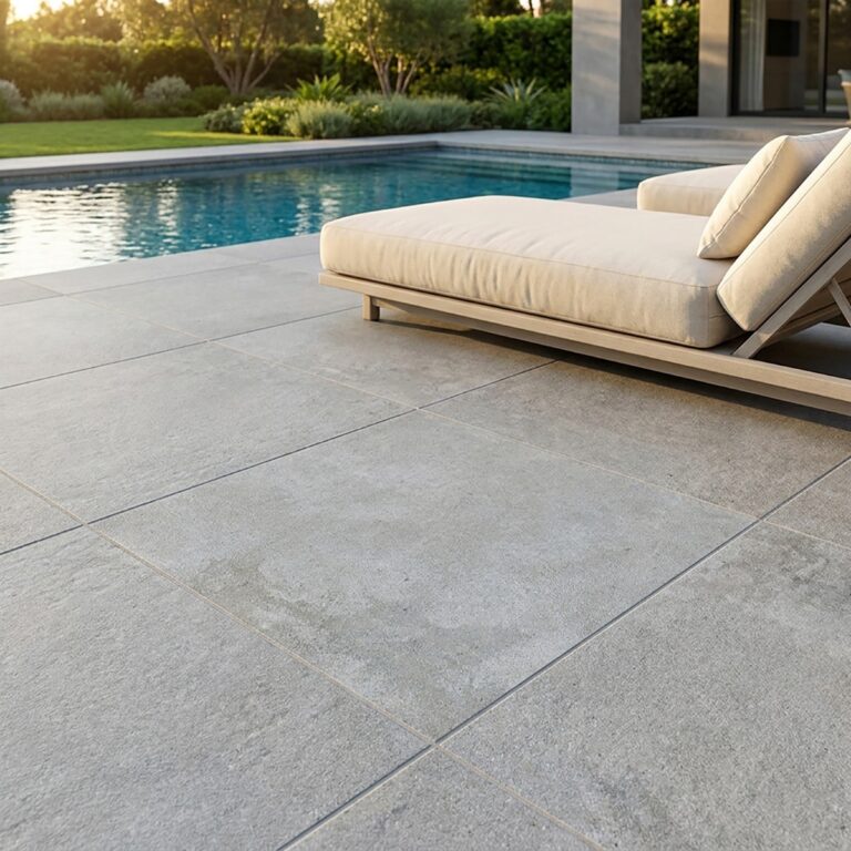 24″ X 24″ Porcelain Paver: Silver Limestone