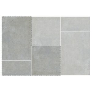 Manor Pattern Porcelain Paver: Silver Limestone