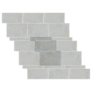 Running Bond Pattern Porcelain Paver: Silver Limestone