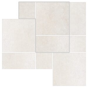 6" Roman Pattern Porcelain Paver: Silky Stone Light