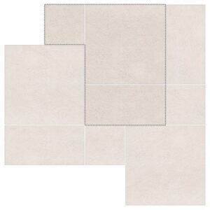 12" Roman Pattern Porcelain Paver: Saramago Limestone