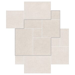 6" Versailles Pattern Porcelain Paver: Saramago Limestone