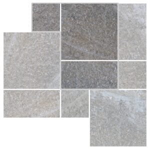 6" Roman Pattern Porcelain Paver: Silver Quartz