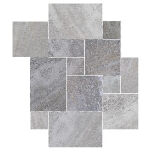 6" Versailles Pattern Porcelain Paver: Silver Quartz