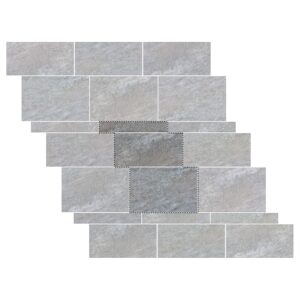Running Bond Pattern Porcelain Paver: Silver Quartz