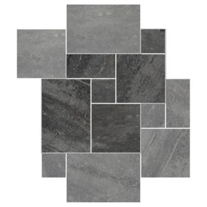 6" Versailles Pattern Porcelain Paver: Grey Quartz