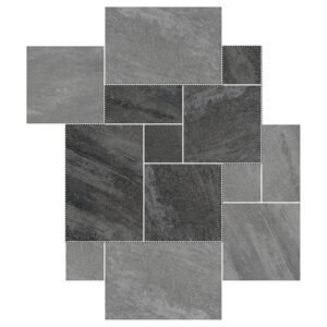 12" Versailles Pattern Porcelain Paver: Grey Quartz
