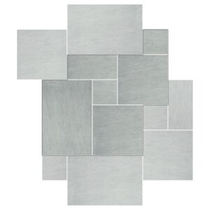12" Versailles Pattern Porcelain Paver: Nextone Light Grey