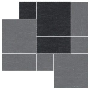12" Roman Pattern Porcelain Paver: Nextone Black