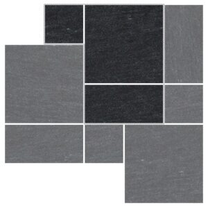6" Roman Pattern Porcelain Paver: Nextone Black