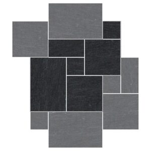 6" Versailles Pattern Porcelain Paver: Nextone Black