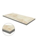 Micro-Bevel Porcelain Coping: Ivory Travertine