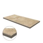 Micro-Bevel Porcelain Coping: Navona Travertine