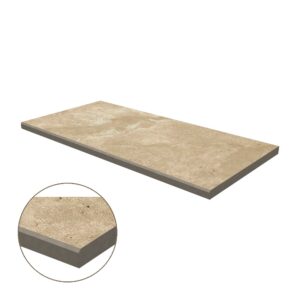 Micro-Bevel Porcelain Coping: Navona Travertine