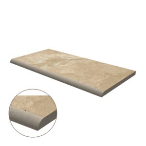 Half Bullnose Porcelain Coping: Navona Travertine