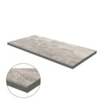 Micro-Bevel Porcelain Coping: Silver Travertine