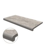 Double Half Bullnose Porcelain Coping: Silver Travertine