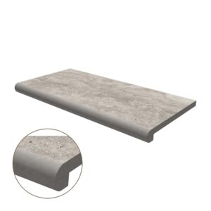 Double Half Bullnose Porcelain Coping: Silver Travertine