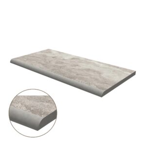 Half Bullnose Porcelain Coping: Silver Travertine