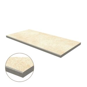 Micro-Bevel Porcelain Coping: Ivory Limestone