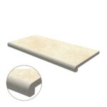 Double Half Bullnose Porcelain Coping: Ivory Limestone