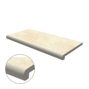 Double Half Bullnose Porcelain Coping: Ivory Limestone