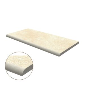 Half Bullnose Porcelain Coping: Ivory Limestone