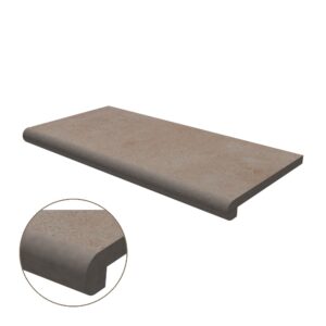 Double Half Bullnose Porcelain Coping: Light Coffee Limestone