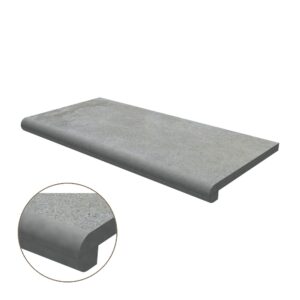 Double Half Bullnose Porcelain Coping: Silver Limestone