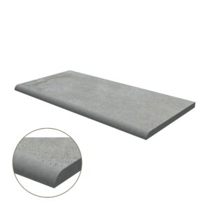 Half Bullnose Porcelain Coping: Silver Limestone