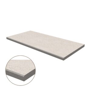 Micro-Bevel Porcelain Coping: Saramago Limestone