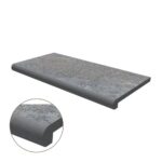 Double Half Bullnose Porcelain Coping: Silver Quartz