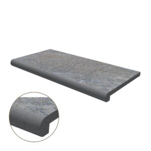 Double Half Bullnose Porcelain Coping: Silver Quartz