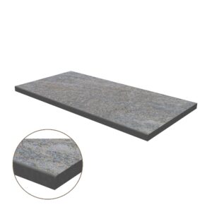 Eased Edge Porcelain Coping: Silver Quartz