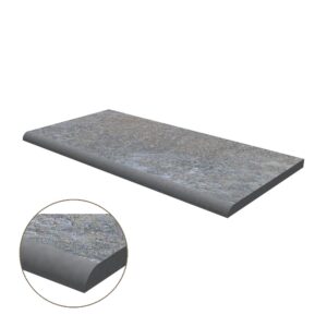 Half Bullnose Porcelain Coping: Silver Quartz