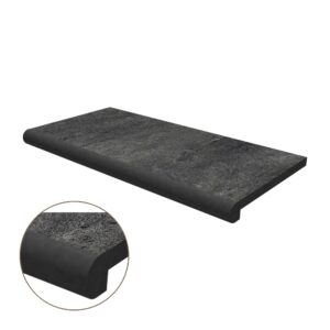 Double Half Bullnose Porcelain Coping: Grey Quartz