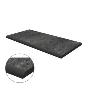 Half Bullnose Porcelain Coping: Grey Quartz