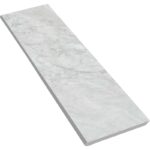 12" X 48" Unglazed Bullnose Porcelain Coping: Pietrasanta Bianco