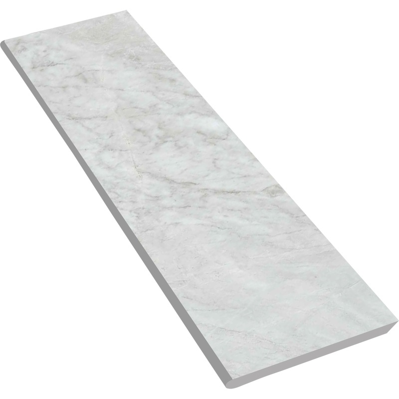 12" X 48" Unglazed Bullnose Porcelain Coping: Pietrasanta Bianco