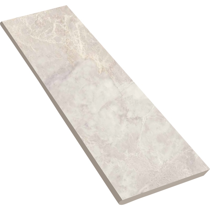 12" X 48" Unglazed Bullnose Porcelain Coping: Pietrasanta Ivory