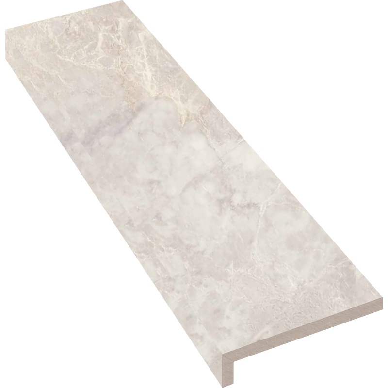 12" X 48" Coping with 2" Mitered L-Shape Drop: Pietrasanta Ivory
