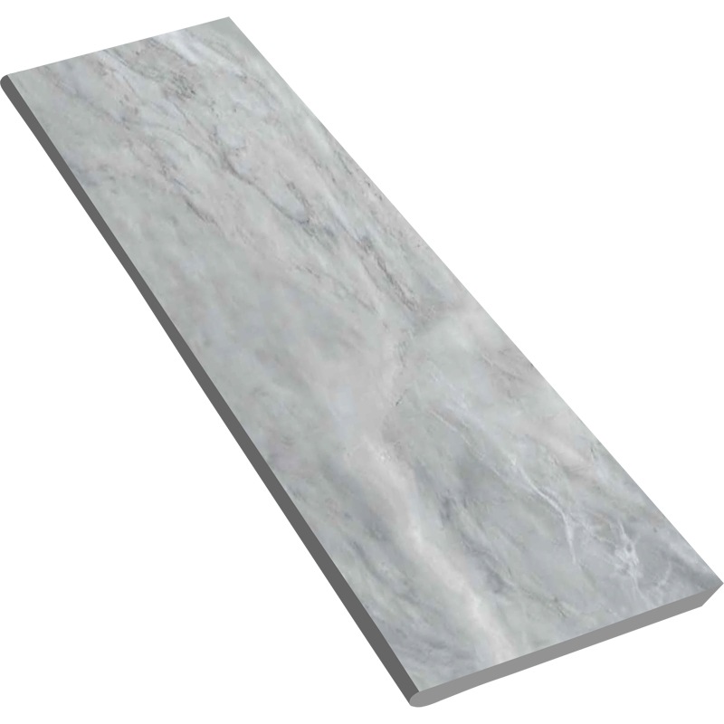12" X 48" Unglazed Bullnose Porcelain Coping: Pietrasanta Grigio