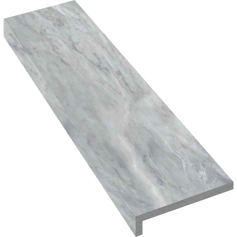 12" X 48" Coping with 2" Mitered L-Shape Drop: Pietrasanta Grigio
