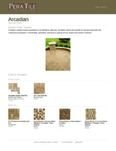 Arcadian line sheet