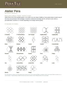 Atelier Pera line sheet