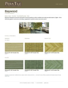 Baywood line sheet