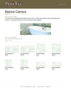 Bianco Carrara line sheet