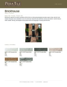 Brickhouse line sheet